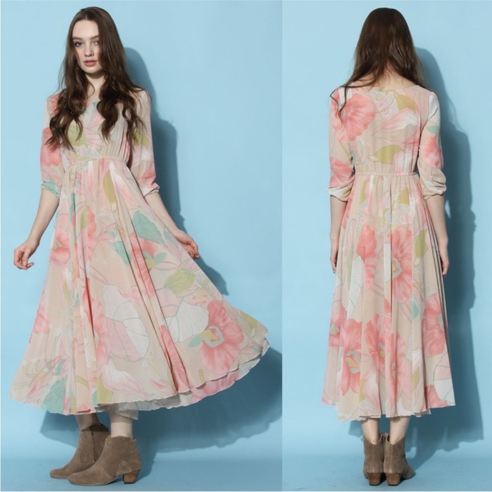Chicwish Spring Scenery Pink Floral Print Women's Dress - Picture 3 of 13